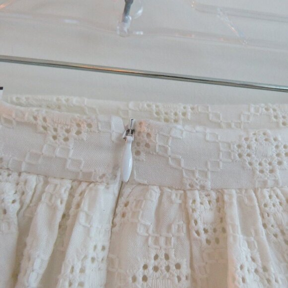 BEC + BRIDGE White Eyelet Lace Midi Skirt Coastal Neutral Boho - Size US 4 - Picture 10 of 14
